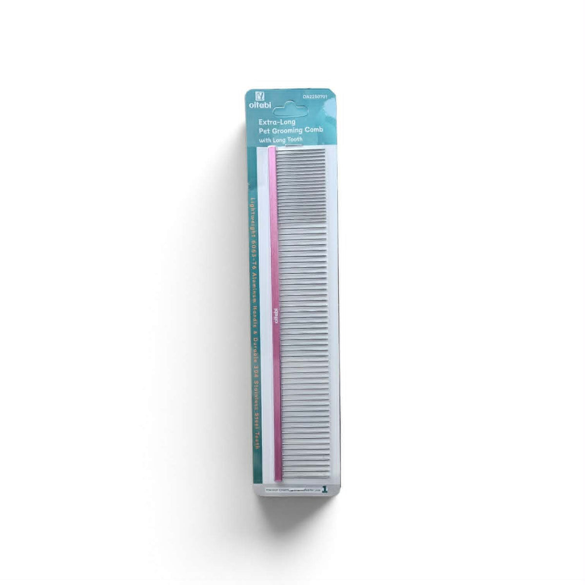 Comb xtra long pet grooming comb/ long teeth pink