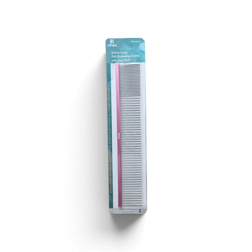 Comb xtra long pet grooming comb/ long teeth pink