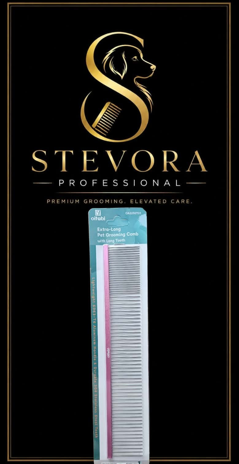 Comb xtra long pet grooming comb/ long teeth pink